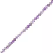 Perles rondelles aplaties facettées 3.5x2.5 mm en pierre gemme  - Amethyste x39cm