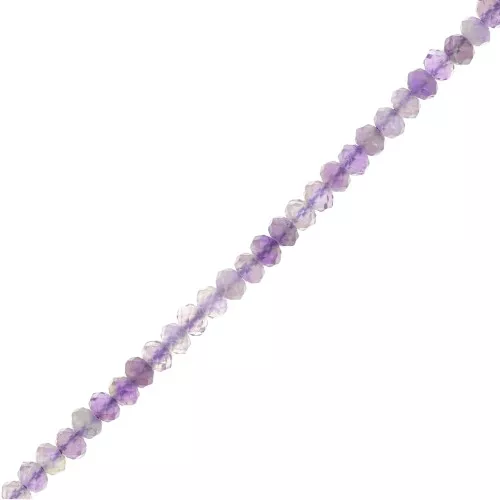 Perline tonde appiattite sfaccettate 3.5x2.5 mm - Ametista x39cm