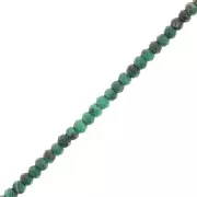Perline tonde appiattite sfaccettate 3,5x2,5 mm - Malachite x39cm