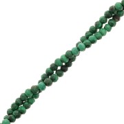Perline tonde appiattite sfaccettate 3,5x2,5 mm - Malachite x39cm