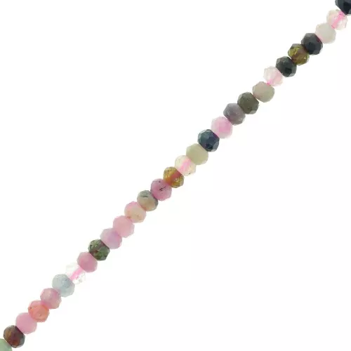 Perline tonde appiattite sfaccettate 3x2 mm- tormalina x39cm