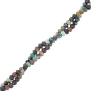 Perline tonde appiattite sfaccettate 3x2 mm - Turchese x39cm