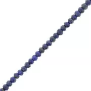 Perline tonde appiattite sfaccettate 3,5x2,5 mm - Lapislazzuli x39cm