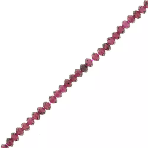 Perline tonde appiattite sfaccettate 3x2 mm - Granato x39cm