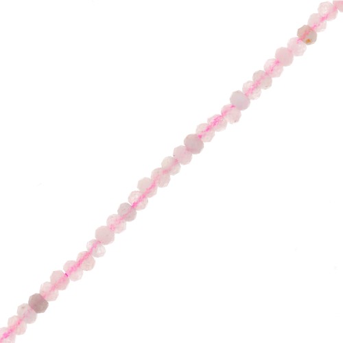 Perline tonde appiattite sfaccettate 3x2 mm - Morganite x39cm