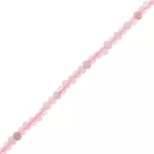 Perline tonde appiattite sfaccettate 3x2 mm - Morganite x39cm