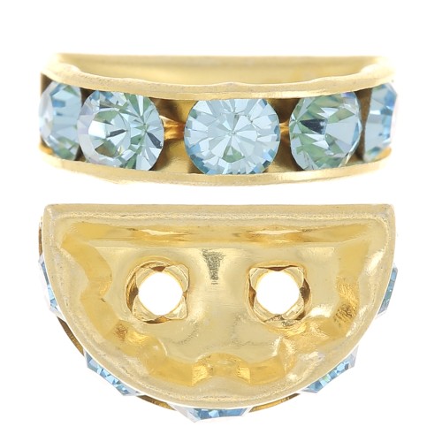 Rondella Mezza-Luna mm. 14x8 dorata Aquamarine x1