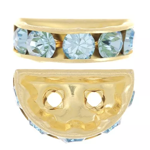 Rondella Mezza-Luna mm. 14x8 dorata Aquamarine x1