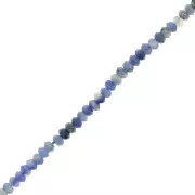 Perline tonde appiattite sfaccettate 3x2 mm - Sodalite x39cm