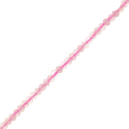 Perline appiattite sfaccettate 3x2 mm - Quarzo rosa x39cm