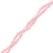 Perline appiattite sfaccettate 3x2 mm - Quarzo rosa x39cm