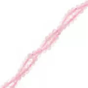 Perline appiattite sfaccettate 3x2 mm - Quarzo rosa x39cm