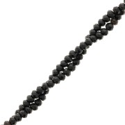 Perline sfaccettate tonde appiattite 3x2 mm - Agata nera x39cm