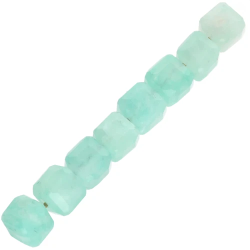 Perle di pietra semipreziosa sfaccettata 4x4 mm - Amazzonite x10