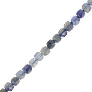 Perline cubiche sfaccettate 4x4mm in pietra semipreziosa 4x4 mm iolite x10|raw }}