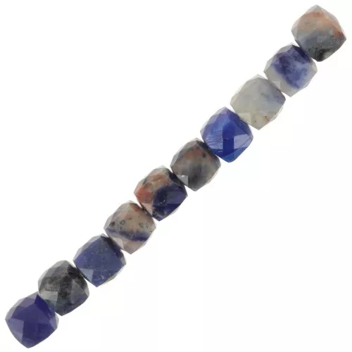 Perla in pietra semipreziosa sfaccettata 4x4 mm - Sodalite x10