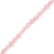 Perline cubiche sfaccettate 4x4mm in pietra semipreziosa - quarzo rosa x10|raw }}