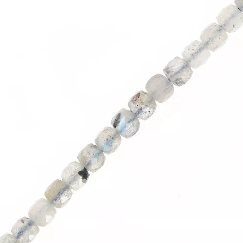Perle cubiche sfaccettate 4,5x4,5 mm in pietra semipreziosa- Labradorite x10