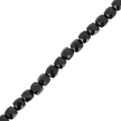 Perle cubiche sfaccettate 4,5x4,5 mm in pietra semipreziosa - Agata Nera x10