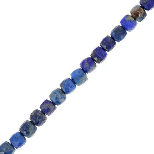 Perline cubiche sfaccettate 4x4 mm in pietra semipreziosa - Lapislazzuli x10