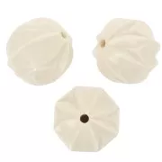 Perle - Perline rotonde lavorate in resina opaca 10 mm - Ecrù x10 Perline rotonde lavorate in resina opaca 10 mm - Ecrù x10