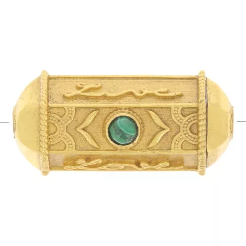 Perla cilindro escluso Perles and co- 25x12 mm dorato - Malachite