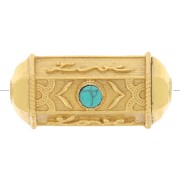 Perla cilindro escluso Perles and co- 25x12 mm dorato - Turchese|raw }}