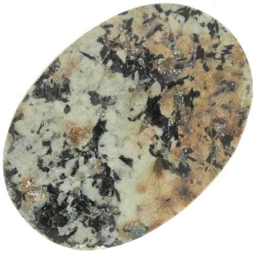 Cabochon ovale piatto - disco 14x10 mm - Turchese africano - Diaspro
