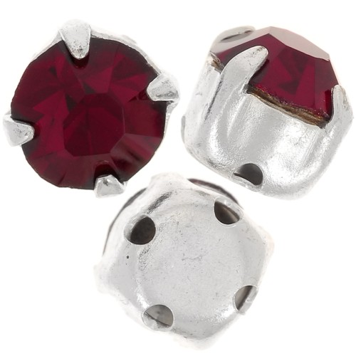 Chatons montés mm. 6 Siam x5