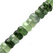 Perla Heishi a forma di dischetto sfaccettato - in pietra semipreziosa 5,5x3 mm - Serpentina x20