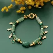 Perla in pietra semipreziosa 5x2 mm - Crisocolla x20