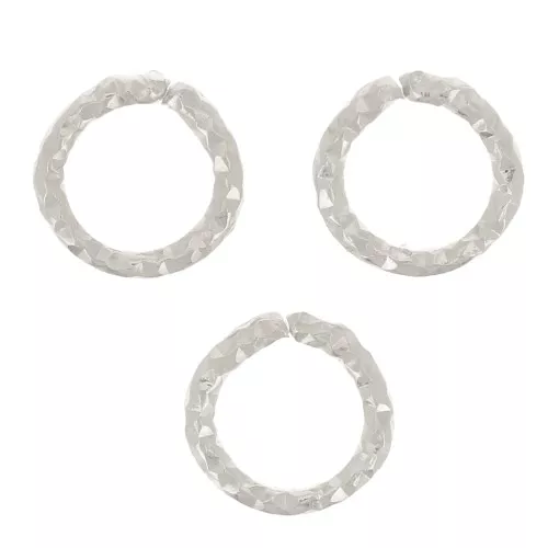 Anelli aperti con diamantati 5,5x0,9 mm - Argento 925 x10