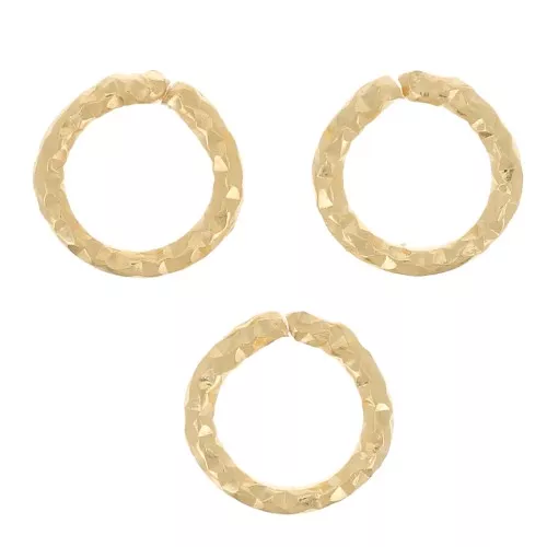 Anelli aperti diamantati 5,5x0,9 mm - Argento 925 dorato x10