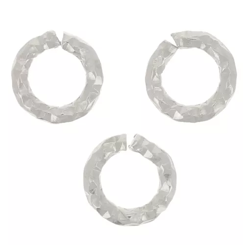 Anelli aperti diamantati 4,5x0,9 mm - Argento 925 x10