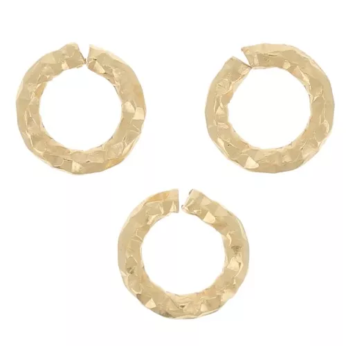 Anelli aperti diamantati 4,5x0,9 mm - Argento 925 dorato x10