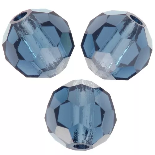 Perline sfaccettate rotonde di cristallo Preciosa 5mm - Montana x15