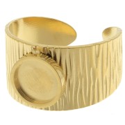 Anello largo - cabochon a fondo piatto da 8 mm-acciaio inossidabile 304 dorato x1