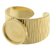 Anello largo - Cabochon fondo piatto 10 mm - Acciaio inossidabile 304 dorato x1