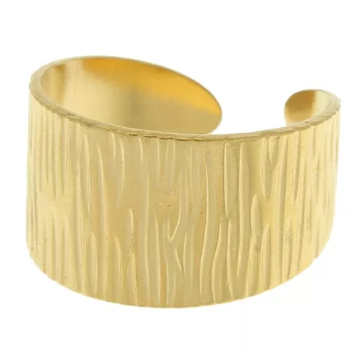 Anello regolabile striato- Acciaio inossidabile dorato 304 x1