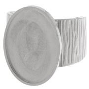 Anello largo regolabile per cabochon a fondo piatto 18x13 mm - Acciaio inox 304 x1|raw }}