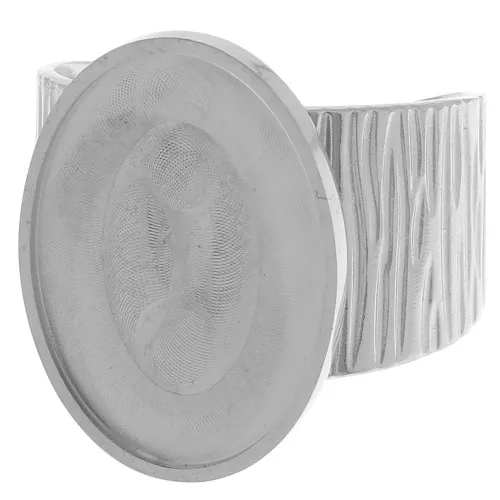 Anello largo regolabile per cabochon a fondo piatto 18x13 mm - Acciaio inox 304 x1