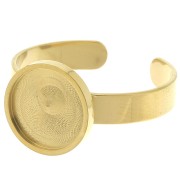 Anello sottile regolabile per cabochon piatto 10 mm Acciaio inox 304 dorato x1