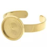 Anello sottile regolabile per cabochon piatto 10 mm Acciaio inox 304 dorato x1