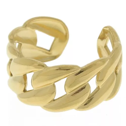 Anello a maglie grandi - Regolabile - Acciaio inossidabile 304 dorato x1