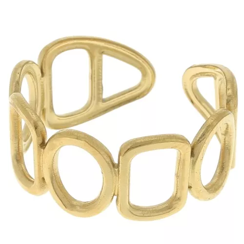 Anello geometrico regolabile - Acciaio inossidabile 304 dorato x1