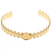 Bracciale etnico regolabile 11x160 mm per cabochon da 10 mm - Acciaio inossidabile 304 ORO|raw }}
