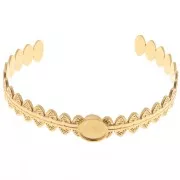 Bracciale etnico regolabile 11x160 mm per cabochon da 10 mm - Acciaio inossidabile 304 ORO