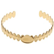 Bracciale etnico regolabile 11x160 mm - cabochon 14x10 mm - Acciaio inossidabile 304 ORO|raw }}