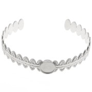 Bracciale etnico regolabile 11x160 mm per cabochon da 10 mm - Acciaio inox 304 x1|raw }}