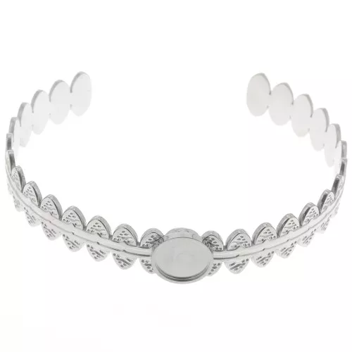 Bracciale etnico regolabile 11x160 mm per cabochon da 10 mm - Acciaio inox 304 x1